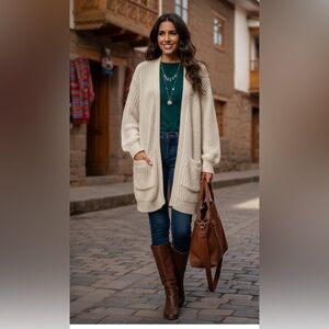 Inca Fashions Peruvian Alpaca Knit Cardigan Size L